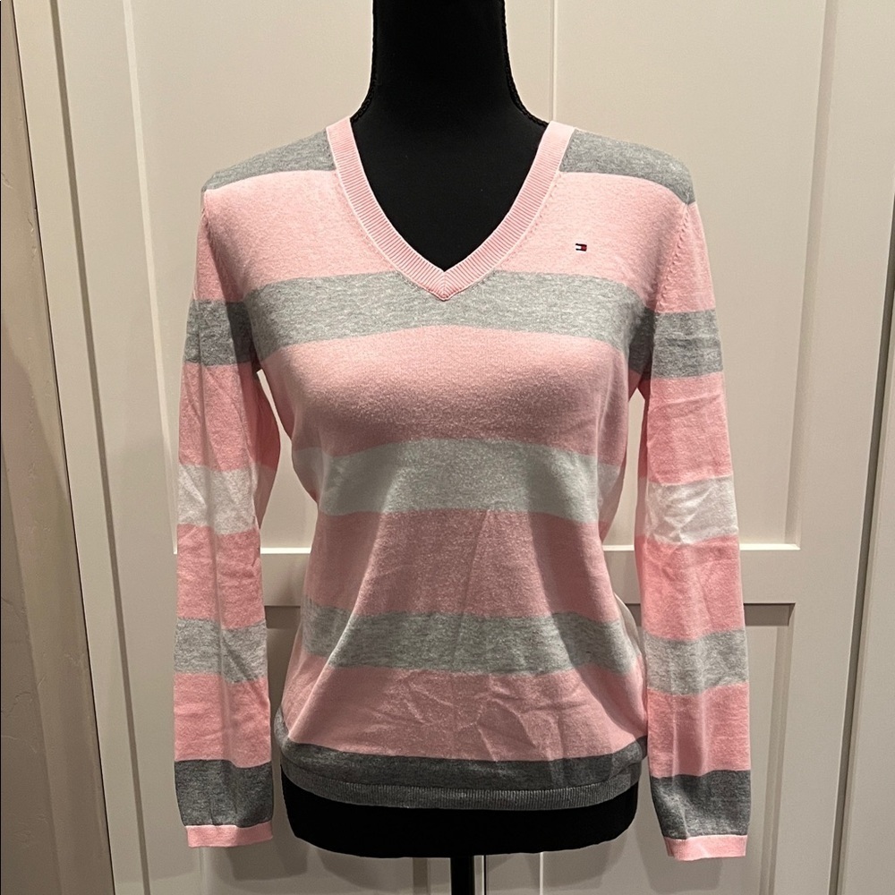 Tommy Hilfiger Pink Gray Sweater Size SP